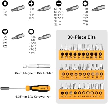 DEKOPRO 50 Piece Tool Set General Household Hand Tool Kit with Plastic Toolbox Storage Case All Purpose Home Tool Kit Includes Essential Tools for Office College Repairs - 3