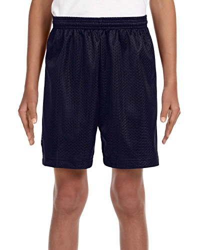 A4 Youth Six Inch Inseam Mesh Short, XL, NAVY2