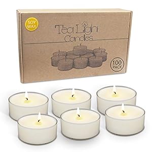 Unscented Tealights Candles Bulk Soy Tea Lite Candles Long Lasting Clean Burn Candles Set of 100