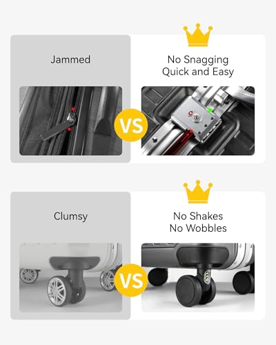 LUGGEX Checked Suitcase with Spinner Wheels, 28 Inch Aluminum Frame Zipperless Polycarbonate Hard Shell Suitcase, Blue2