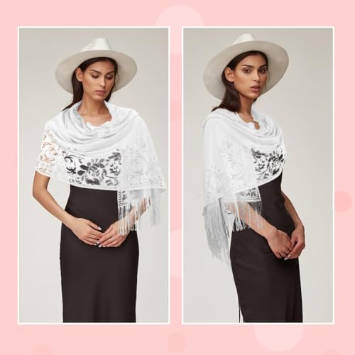 Shawl Wraps For Women,Scarf For Women,Floral Lace Shawl For Evening Dresses,Weddings,Casual,Prayer2