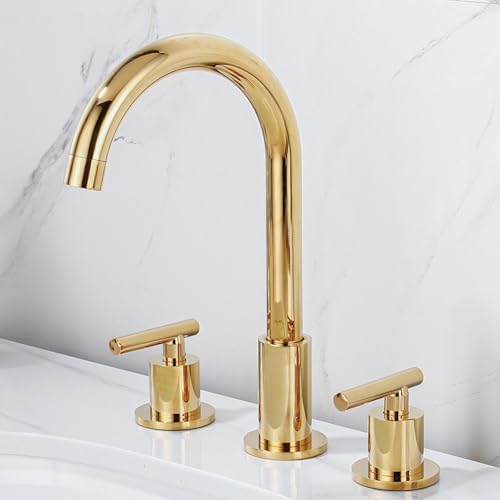 Grifo de tres orificios split para lavabo ideal para baños de diseño moderno 5