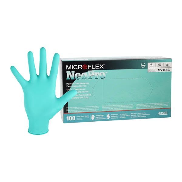 Microflex NPG-888-XL NeoPro Chloroprene Gloves Extra Large Green PF 100/Bx