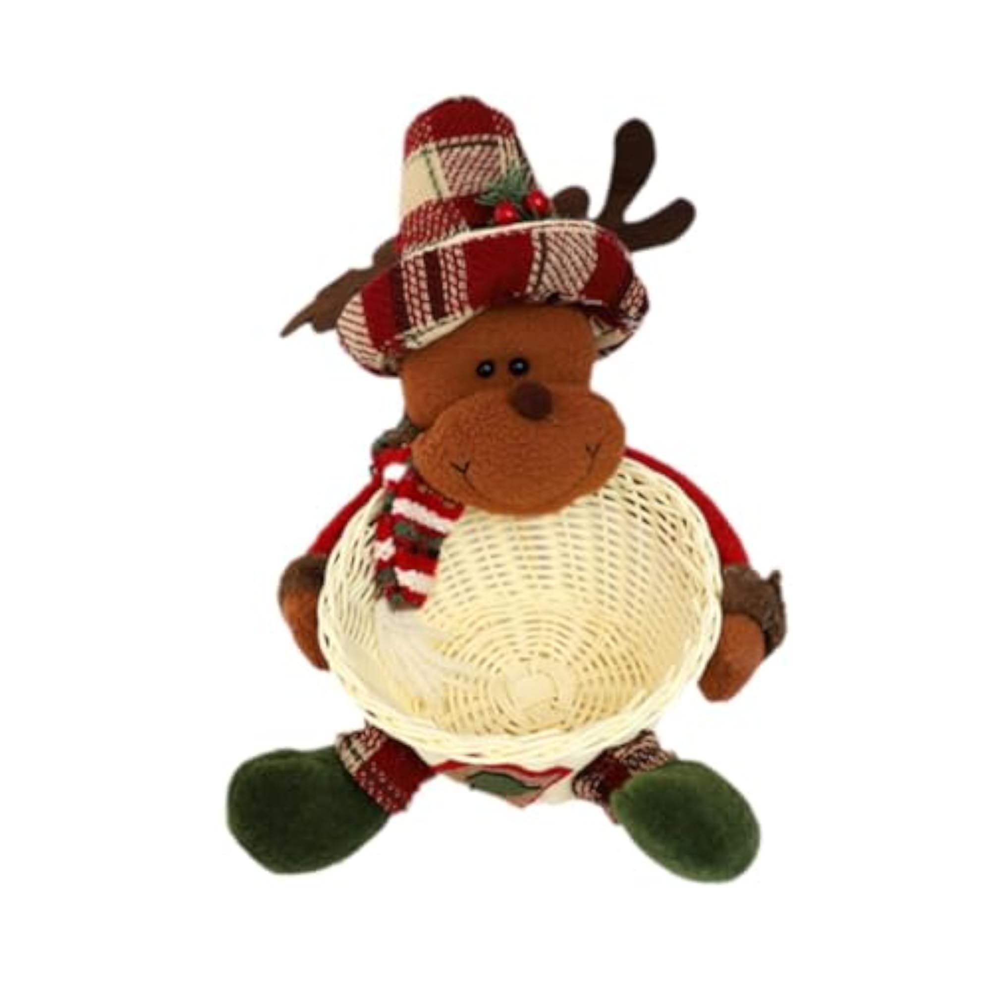 Cute Woven Basket for Christmas Decor, Candy Bowl Gift
