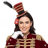 Nicky Bigs Novelties Morph Ring Master Hat, Lion Tamer Hat, Ring Leader Headband Hats, Circus Hats, Ringmaster Costume Women, Lion Tamer Costume Women, Circus Ringleader Costumes Accessories