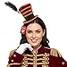 Deluxe Ring Master Mini Top Hat on Headband, Red/Black/Gold, One Size