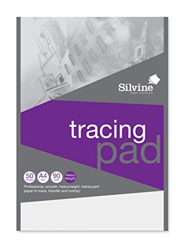 Sivine A4 Professional Tracing Pad. 50 Sheets of Quality Heavyweight Tracing Paper (90gsm) Ref A4TPR