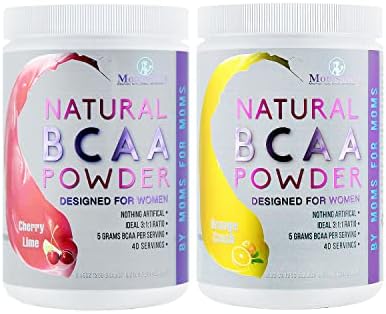 Momsanity Orange Crush & Cherry Lime BCAA Powder Preworkout for Women - 80 Servings + Delicious Recipe Guide PDF (Cherry Lime + Orange Crush Bundle)