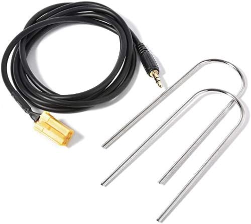 Yesmin AUX Cable for Fiat Grande Punto, 3.5mm Jack Aux IN Gold Plated Input Adapter Lead Cable + 2 Radio Keys for iPhone iPod MP3 Mobile phones