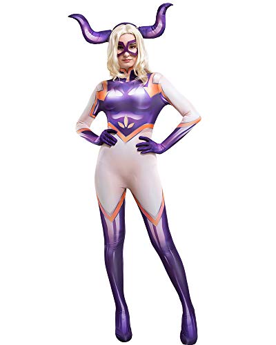 miccostumes Women's Anime Hero 3D Printed Bodysuit Cosplay Costume with Headwear (M, Multicolor)