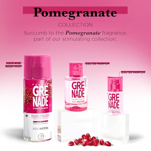 Solinotes Pomegranate Body Mist–Alcohol-Free, Long-Lasting Fragrance Spray with Pomegranate, Fruity Citrus Scent – Clean, Cruelty-Free Hair & Body Perfume Spray for Women (8.45 Fl Oz)
