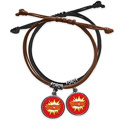 OFFbb-USA Boom Red Plop Art Deco Gift Fashion Bracelet Double Leather Rope Wristband Couple Set Gift