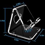 Crpich Acrylic Cell Phone Stand, Portable Phone Holder, Clear Phone Stand for Desk, Compatible with Phone16 15 14 13 Pro Max Mini 12 11 SE, Switch, Android Smartphone, Pad, Tablet, Desk Accessories