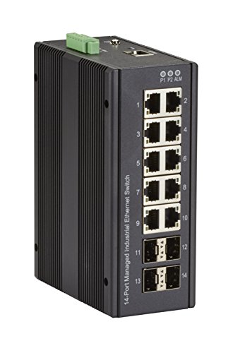 Image of Black Box Industrial Managed GIGABIT ETHERNET Switch - 10 RJ-45, 4 SFP