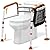 Toilet Safety Rails for Seniors, Adjustable & Foldable Toilet Safety Frame with Handles, Stand Alone Toilet Rails with Reinforced Bars & Suction Cups for Handicap Seniors Bariatrics, Fits Most Toilets