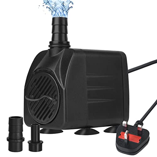 Flintronic Submersible Water Pump(800L/H 16W), Ultra-Quiet Water Pump1.6m/5.2ft High Lift, Fountain Pump with 1.4m/4.5ft Power Cord&2 Nozzles for Aquarium, Fish Tank, Statuary, Hydroponics - Image 7