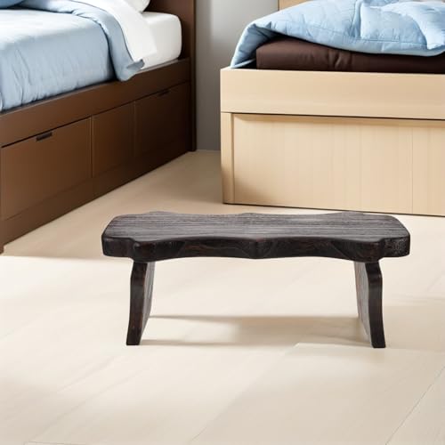 Petit tabouret en bois multifonctionnel design compact rétro - 8