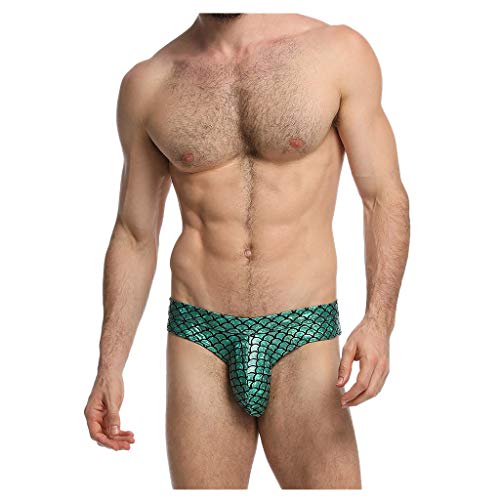 AGJGFM Men's Thong Underwear Sexy Bulge Pouch Briefs Fish Scales Swimming Trunks Mens Bathing Suits, Medium2