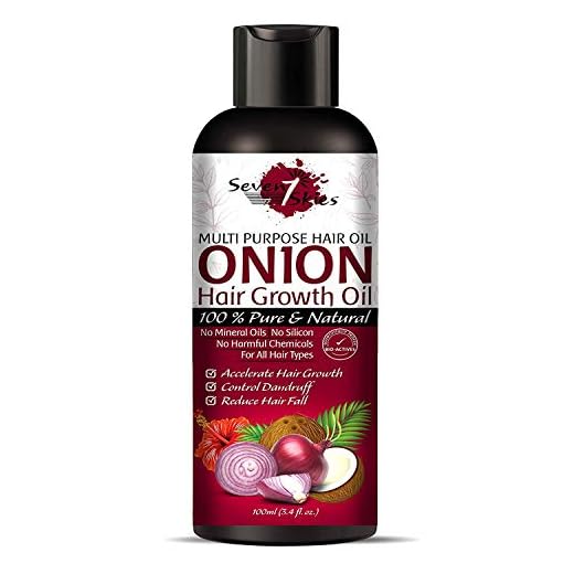 Seven Skies Onion Hair Growth Oil With Blend Of Essential Oils For Promotes Hair Growth - Controls Hair Fall & Dandruff For Men & Women 100mL