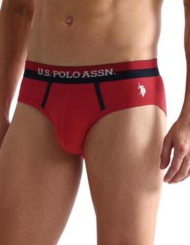 Image of U.S. Polo ASSN. Mens OET07 Dual Tone Cotton Stretch Underwear Briefs - Pack of 3