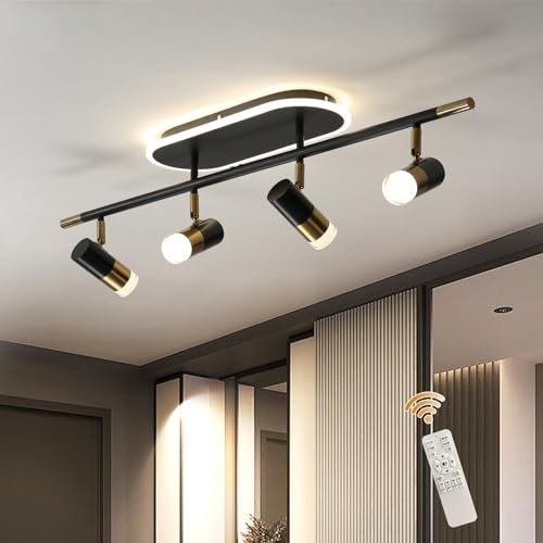 Jaycomey 4-Light LED Track Lighting Fixture with Remote Control, 41W