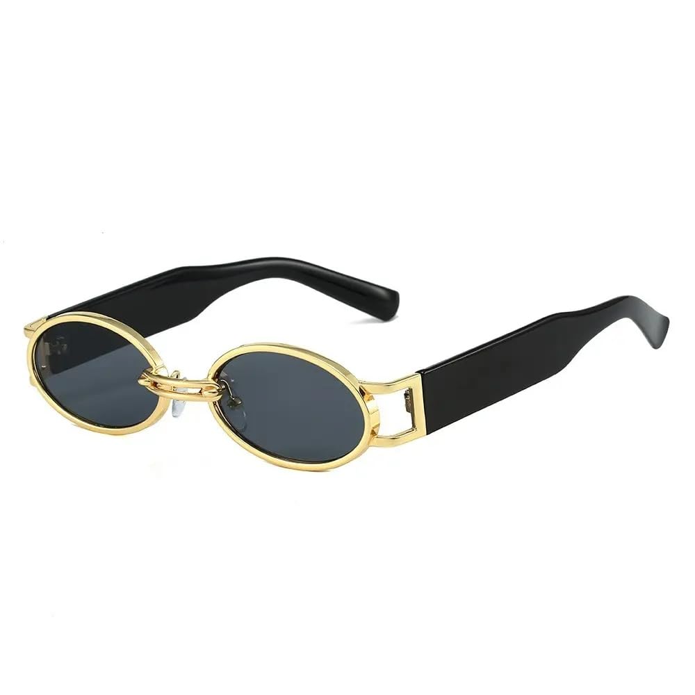 Bold Retro Oval Sunglasses For Men Women UV400 Protection Designer Goggles with Vintage Bold Alloy Frame Stylish Branded Full Rim Shades-image-47