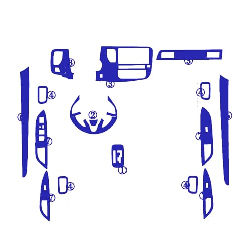 Habillage carbone 3D bleu pour panneau central Mitsubishi Outlander 2012