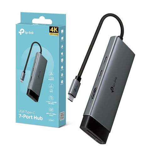 TP-Link UH7020C Hub USB C 7 in 1, 1 HDMI 4K@60Hz, SD e MicroSD, 1 PD 100W, 1 Porta USB-C, 2 Porte USB-A, USB3.0, 5 Gbps SuperSpeed, Win11/10/8.1/8/7, Mac OS, Linux OS, iOS, Android, Chrome OS