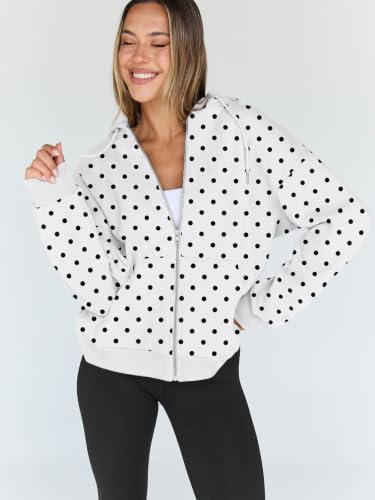 Image of Trendy Queen Womens Zip Up Hoodies 2026 Oversized Sweatshirt | Spring Fall Layering Jacket with Pockets, Casual Track Outfits, Cozy Fleece Winter Clothes