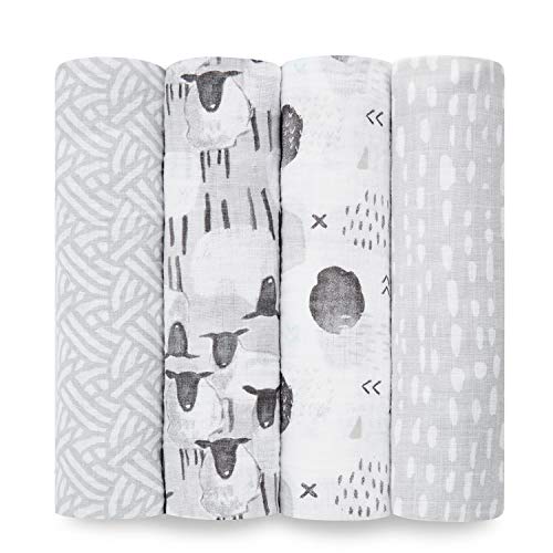 Image of essentials cotton muslin swaddle 4-pack