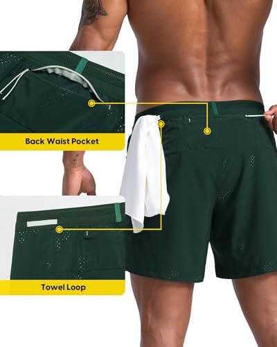 maamgic Mens 2 in 1 Running Shorts 5" Gym Workout Shorts with Zipper Pockets4