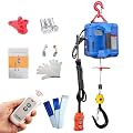 Dremvoist 3 in 1 Electric Hoist Winch,1100LB 1500W Portable Power Winch Crane,110V/120V Electric Winch Crane with Manual Wire Wireless Remote Control,26FT Lifting Height,for Towing,Warehouse,Factories