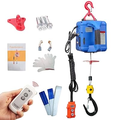 Dremvoist 3 in 1 Electric Hoist Winch,1100LB 1500W Portable Power Winch Crane,110V/120V Electric Winch Crane with Manual Wire Wireless Remote Control,26FT Lifting Height,for Towing,Warehouse,Factories