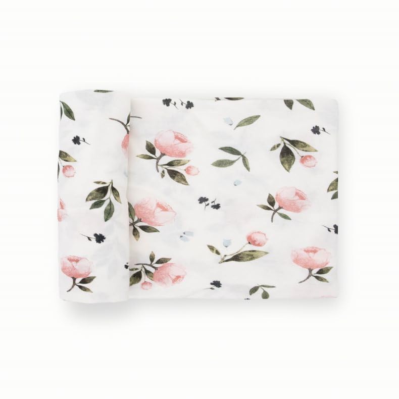 Image of Little Unicorn Stretch Knit Swaddle Blanket | Single | Super Soft | Swaddling, Burping, Nursing | Newborns and Infants | Large 47 inch x 47 inch | Machine Washable | Watercolor Rose