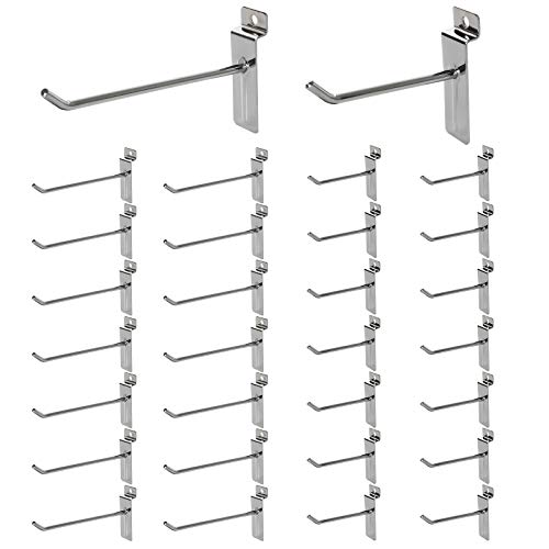 Eatheaty 30Pcs Slat Wall Hooks 4/6 Inch Slatwall Accessories Hooks Heavy Duty, Slat Wall Panel Hanging Hooks In 2 Sizes For Comercial Retail, Garage Organization, Exhibition Display (Sliver) #TOP20