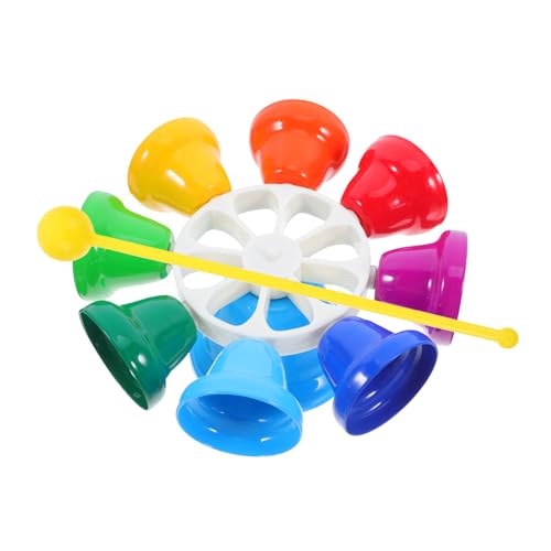 Cloche à main octave colorée 8 tons en métal pour école et éveil musical
