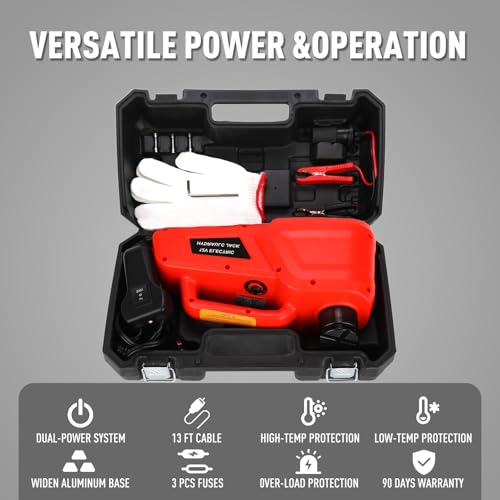 EFFIROSO Electric Hydraulic Car Jack 5Ton 12V Ultra-Portable Auto Car Lift with 15.5-45cm Range for SUV/Sedan/Truck Repair Floor Jack for Tire Change,Lightweight for Easy Storage by EFFIROSO - Image 3