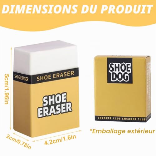 PRAOFRT Nettoyant chaussure Nettoyant daim chaussure Gomme Nettoyante Daim,Gomme Nettoyante de Supérieure pour Chaussures,Gommes pour Chaussures en Daim pour Nettoyer Les Taches et Les Marques – vue 2