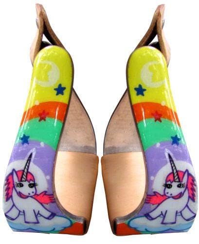 Showman Pony/Youth Size Polished Aluminum Stirrups w/Rainbow Unicorn Print! New Horse TACK!