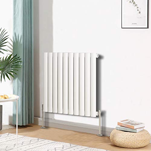 Blümme Single Oval Column Horizontal Designer Radiator 600x590mm White