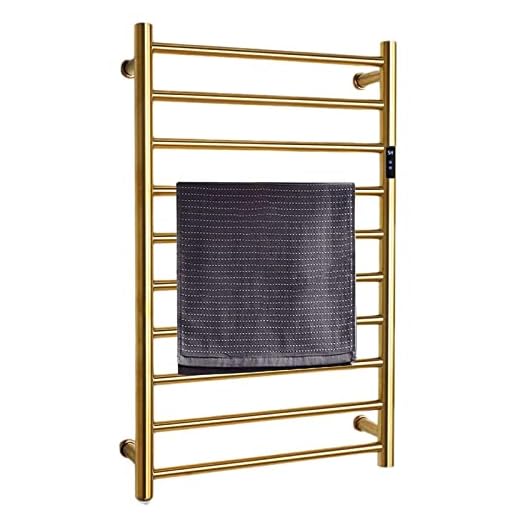 Toalheiro Térmico Elétrico De Parede Para Banheiro Dourado, Controle De Temperatura 10 Barras Toalheiros Elétricos Aquecidos Para Banheiro Aquecedor De Toalhas De Aço Inoxidável