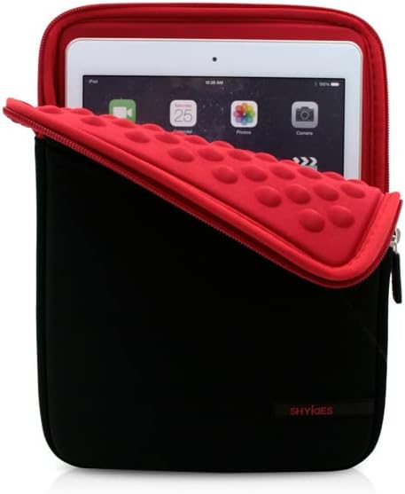 7-8 inch Tablet Sleeve Case Shockproof Protective Bag for iPad Mini 6, iPad 5/4/3/2/1, Galaxy Tab A7 Lite 8.7", Tab A9, Tab A 8.4", Tab A 8.0", Fire 7, Fire HD 8, iPlay 50 Mini Pro, PRITOM 7 (Red)
