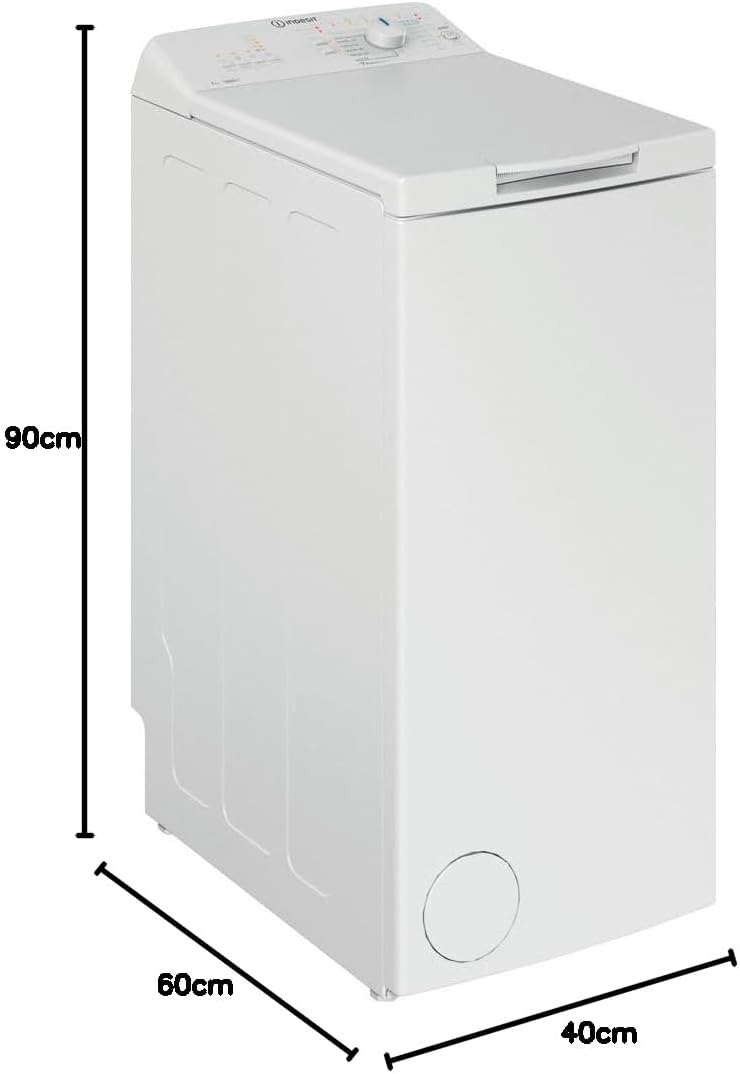 Diagram showing the dimensions of the Indesit BTW L72200 IT/N washing machine