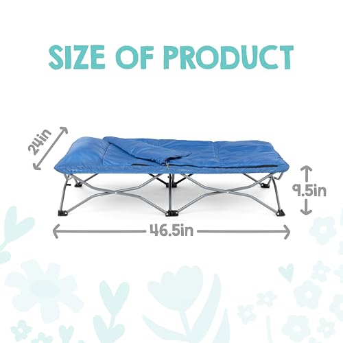 Image of Regalo My Cot Deluxe Portable Toddler Bed, Indoor /Outdoor Kids Nap Cot with Sleeping Bag & Pillow, Lightweight Folding Travel Design for Home, Daycare, Camping & Sleepovers, Ages 2-5