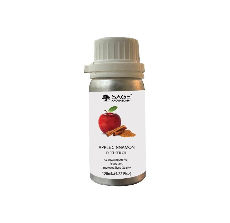 Image of Sage Apothecary Apple Cinnamon Diffuser Oil Natural Aromatherapy Oil for Sleep and Relaxation - 125 ml