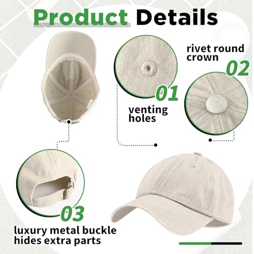 Image of Bonuci 24 /50 Pack Vintage Baseball Hat Bulk Washed Baseball Cap Adjustable Cotton Golf Hats for Men Women Sports
