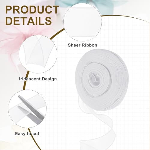 Ruban en organza blanc scintillant : sublimez vos tables de mariage et bouquets