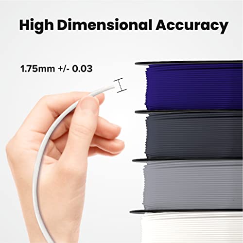 Image of 3 idea Imagine Create Print Premium PLA 1.75mm 3D Printer Filament Bundle | Dimensional Accuracy + /- 0.03mm (4KG Total, 1KG /Spool) | 4 Colors Combo (Black, White, Grey, Blue)