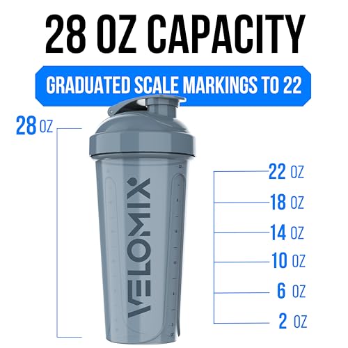 VELOMIX -4 PACK 28 Oz Protein Shaker Bottle for Protein Mixes - 4x Wire Whisk | Leak Proof Shaker Cups for Protein Shakes | Large, Stackable Protein Shaker Bottles Pack | Dishwasher Safe (Aqua Depths) - Image 4