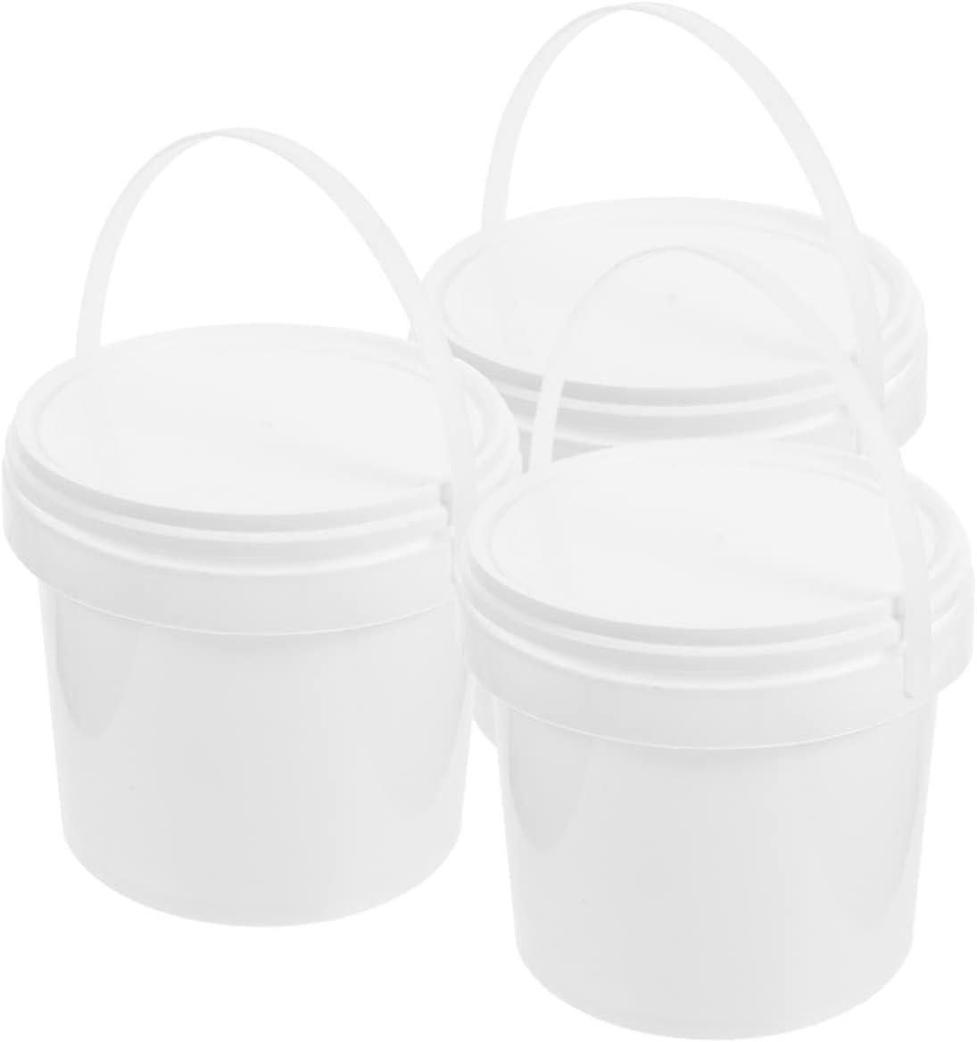 White Plastic Bucket 3pcs Storage Bucket 3pc White Pp Food 1 Liter